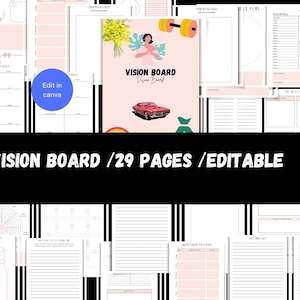 Vision Board bearbeitbar, Vision Board Planer, Vision Board Kit, Vision Board Arbeitsbuch, Vision Board