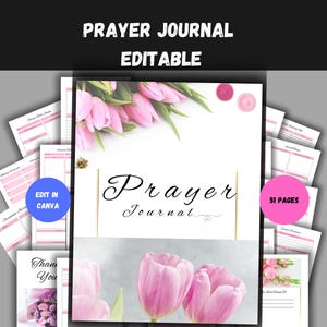 Prayer Journal,editable journal,Prayer Planner,Bible journal,Faith journal,Canva journal,Digital journal