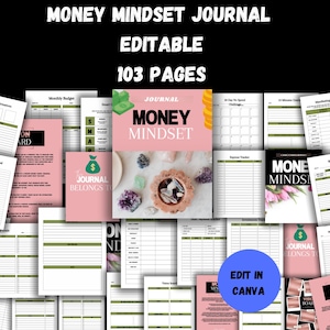 Money mindset journal Financial Abundance|Printable|affirmation journal|Vision board|Budget tracker|finances|Debt tracker|investment tracker