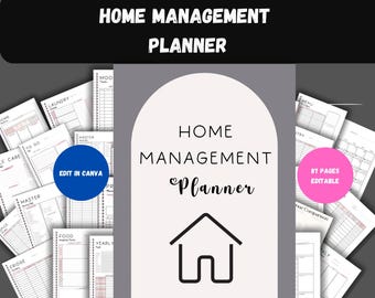 Printable Home Management Planner: Household & Life Organizer (Digital Download)