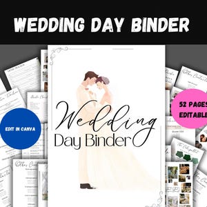 Editable Wedding Day Binder Template: Bridal Planner (Digital Download)