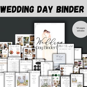 Editable Wedding Day Binder Template: Printable Bridal Planner (Digital Download)