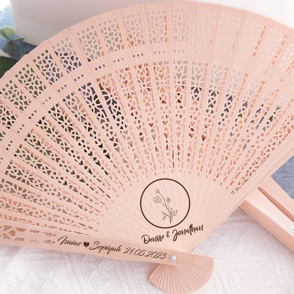 Personalized Wedding Fans, Custom Engraved Hand Fan, Bridal Shower Favors, Personalized Gifts for Guests In Bulk