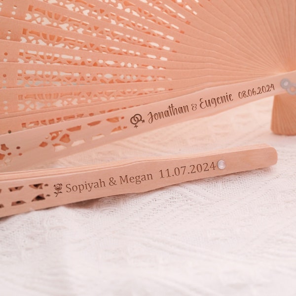 Custom Wedding Fans, Favors For Guests in Bulk, Personalized Bridal Shower Favors, Wedding Gift