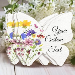Plantable Wildflower Seed Paper, Personalized Wedding Favors in Bulk, Recycled Seed Paper, Thank you Favour, 2.5 inches, Custom Party Favors