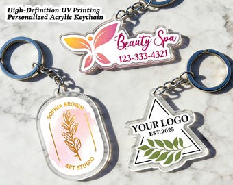 Benutzerdefiniertes Logo Acryl Schlüsselbund/Personalized Company Branding Schlüsselbund/Acryl Charm/Firmengeschenke/Farbiges Logo Schlüsselbund/Werbegeschenke
