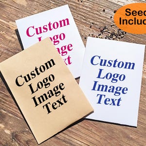 Business Logo Seed Packets Custom Logo Wildflower Seed Packets Seed Favors for Your Business Company Corporate Gift Realtor Logo Seed Packet