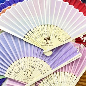 Rustic Wedding Favors Cloth Fan, Bulk Wedding Party Fans, Custom Wedding Summer Fan, Personalized Bridesmaid Gifts, Hand Fan Wedding Favors