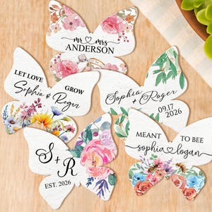 Custom Wedding Initials Seed Paper/Wildflower Seed Paper Favors for Wedding/Seed Paper Wedding Card/Love Grows with Flower Seed/Party Favors