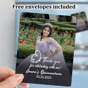 Personalized Sweet 16 Favors/Quinceanera Magnet Favors for Guests/Quinceañera Photo Magnet/Save the Date Quinceañera Party Favors/Mis Quince