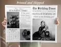 Custom Birthday Newspaper Printed and Shipped, Editable Newspaper Birthday Invitations, Baby Announcement Large Newspaper For Photography