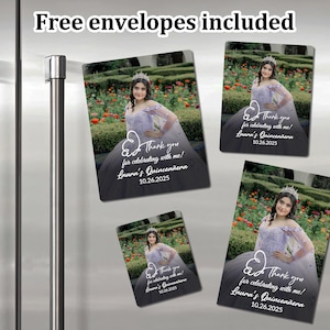 Bulk Custom Quinceanera Photo Favors/Quinceanera Magnets Favor Photo Magnet/Personalized Magnet for Party Favor/Sweet 16 Gifts/Birthday Gift