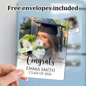 Graduation Photo Magnet Favors/Personalized Magnets for Graduation/Class of 2025/Custom Graduation Party Favors in Bulk/Graduation Magnets