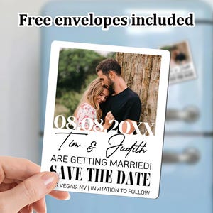 Personalized Save the date with photo Magnet/Custom Save our Date Fridge Wedding Magnet/photo save the date/Photo for Evening Invitations