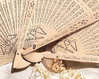 Personalized Fan for Funeral Programs/Bulk Memorial Service Favor for Guest/Sympathy Gifts/In Loving Memory/Summer Church Remembrance Gifts