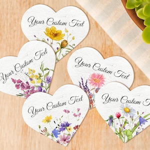 Custom Personalized Seed Paper/Hearts Shapes Wildflower Seed Paper/Bulk Plantable Seed Paper Heart for Guests/Thank you Wedding Favors/2.5&quot;