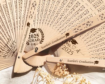 Custom Graduation Program Hand Fans, Personalized Party Favor for Graduations, Bulk Graduation Gifts, Class of 2026 Congratulations Grad Fan