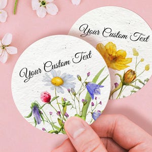 Personalized Seed Paper Bulk Plantable Round Shapes Thank you Wedding Favor Seed Paper 2.5 in Personalized Gift Labels Wildflower Seed Paper
