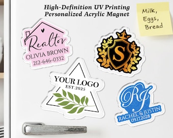 Custom Company Logo Acrylic Magnet, Custom Logo Fridge Magnet for Business, Office Decoration, Business Marketing Gifts, Personalized Gift