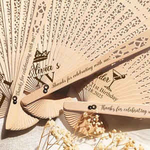 Bulk Personalized Fans Birthday Favor/A Tini Bit Older Martini Birthday Fans/Birthday Party Favor/Fan Mis Quince Años Fan/Birthday Hand Fans
