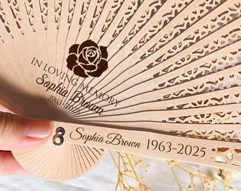 Gepersonaliseerde bedankjes voor fans, herdenkingsdienst gunsten voor gasten in bulk, gegraveerde handfans, ter liefdevolle herinnering aan geliefden Herdenkingscadeaus