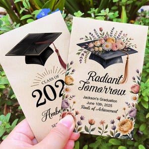 Class of 2025 Graduation Seed Packets/Custom Favors for Graduation Party/Personalized Wildflower Seed Envelopes with Seeds/Grad Party Favors