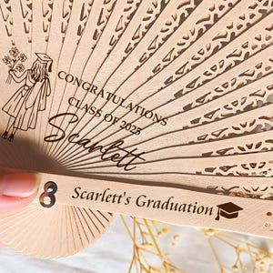Graduation Fans, Class of 2025, Personalized Wood Fan for Graduate, 2025 Grads Custom Graduation Fans, Graduation Party Fan Favors in Bulk