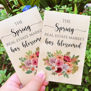 Personalized Seed Packet Gift for Clients/Realtor Business Seed Cards/Realtor Closing Gifts/Spring Real Estate Marketing Favor/Business Logo