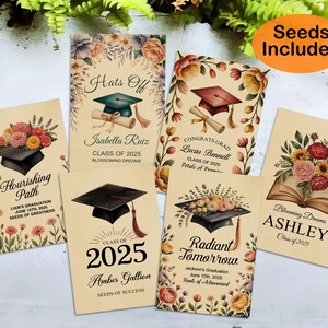 Bulk Custom Seed Packets for Graduation Party Favors/Seeds of Success Envelopes/Class of 2025 Graduation Gifts/Personalized Wildflower Seeds