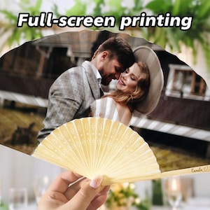 Custom Photo Folding Hand Fan for Wedding, Birthday, Quinceañera,Bachelorette/Custom Bridesmaid Favor/Personalized Fan/Party Favor for Guest