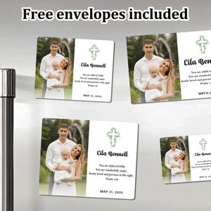 Personalized Baptism Magnet Favors, Bulk Baptism Favors for Guest, Mi Bautizo, Bulk Christening Favors, Religious Gift, Holy Communion Favor