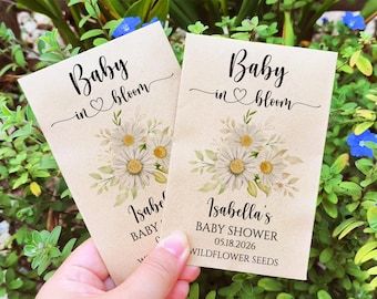 Personalized Seed Packets Seeds Included Baby Shower Favors for Guests in Bulk Baby in Bloom Baby Shower Seed Favors Baby is Blooming Favors
