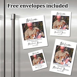 Happy Retirement Magnets with Photo/Retirement Gift/Bulk Retirement Party Favors/Retirement Invitation Cards/Appreciation Gift for Coworker