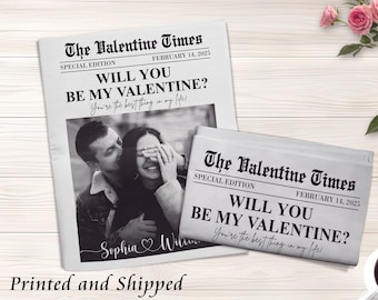 Amor Valentinstag Zeitung, Valentinstag Zeitung, Valentinstag Geschenk, Große Zeitung für die Fotografie, Willst du mein Valentinstag sein?