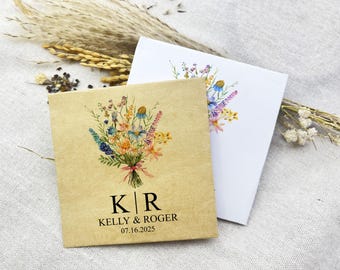 Let Love Grow Wildflower Seed Packet/Personalized Wedding Party Favors with Seed Included/Bridal Shower Guest Wedding Seed Envelope in Bulk