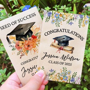 Graduation Wildflower Seed Packet with Seed Included Personalized Seed Packets Favor for Graduation Ceremony Guest Seed Favors Class of 2025