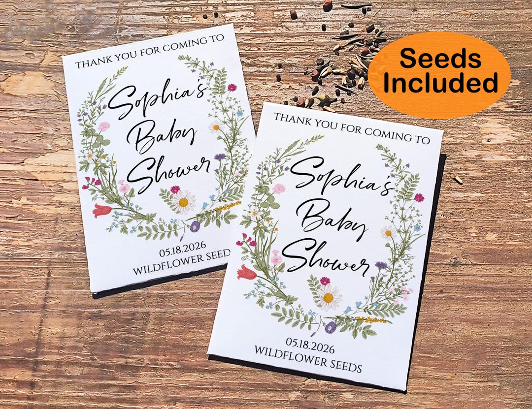 Baby in Bloom Wildflower Seed Packet Favors for Baby Shower ...