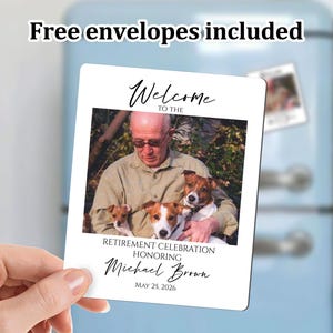 Personalized Retirement Fridge Magnets with Photo/Retirement Gift for Women Men/Retire Magnet Guest Favor/Invitation Retirement Party Favors