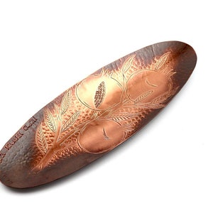Pomegranate Design Copper and Silver Tray by David Miro