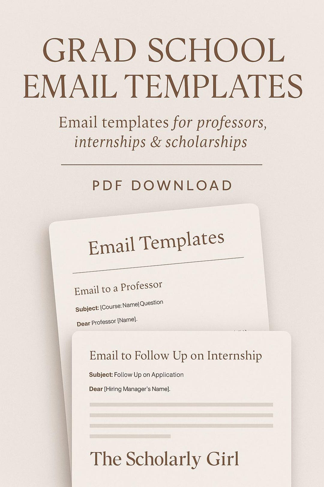 Grad School Email Templates PDF – Professors, Internships ...