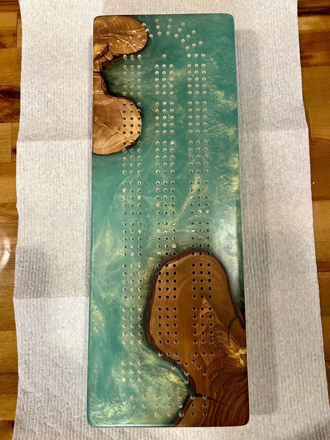 Resin Cribbage Board Etsy