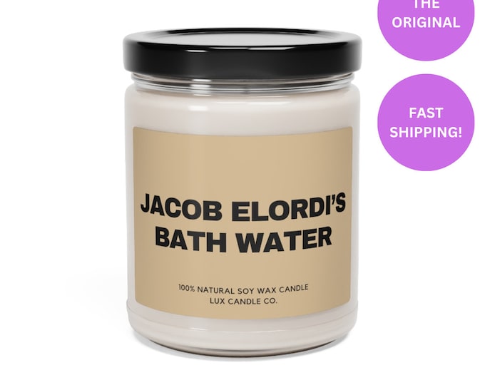 Bougie d'eau de bain de Jacob Elordi, originale par LuxCandleCorner, bougie amusante, bougie de soja parfumée