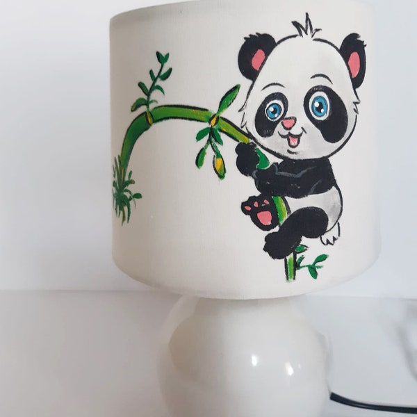 Lampe de chevet peinte main enfant bébé panda