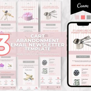 Klaviyo Mailchimp 用の編集可能なベーキング材料カート放棄メール テンプレート、中小企業経営者向けの E コマース ニュースレター テンプレート