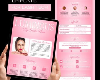 Pink & White Lash Tech Acuity Scheduling Template | Editable Canva Booking Site Template