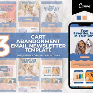 Editable Pet Health Products Cart Abandonment Email Template  for Klaviyo Mailchimp, E-commerce Newsletter Template for Small Business Owner