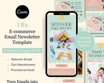 E-commerce Email Marketing Newsletter Canva Template Bundle for Klaviyo Mailchimp and Flodesk | Educational Kits