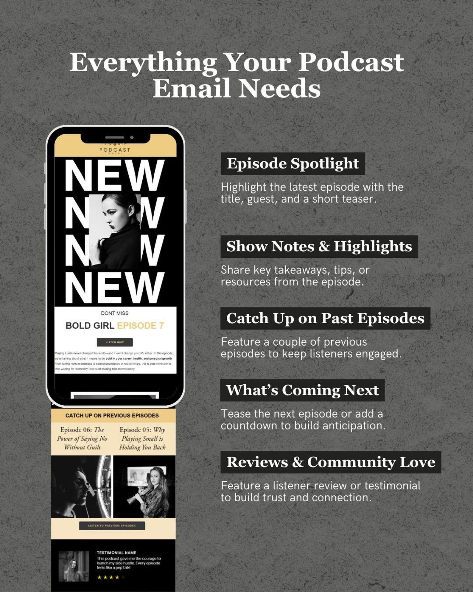 Podcast Flodesk Email Newsletter Template - Etsy