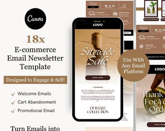 Pacote de modelos Canva para newsletter de e-mail marketing para Klaviyo, Mailchimp e Flodesk | Cuidados com a pele