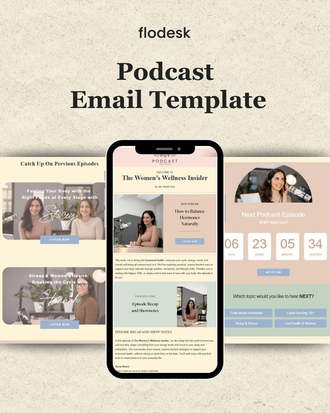 Newsletter Design Using Flodesk Podcast Flodesk Email Newsletter Template - Etsy